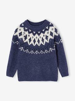 Pull jacquard col rond garçon - vertbaudet enfant Garçon-Pull, gilet, sweat-Pull-Pull jacquard col rond garçon