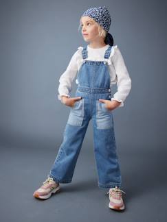 Salopette en jean large poches contrastées fille - vertbaudet enfant Salopette en jean large poches contrastées fille - vertbaudet enfant
