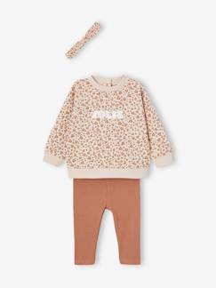 Ensemble sweat + legging + bandeau personnalisable bébé fille - vertbaudet enfant Bébé-Ensemble-Ensemble sweat + legging + bandeau personnalisable bébé fille
