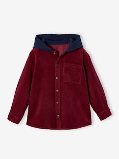Chemise en velours garçon capuche molleton - vertbaudet enfant Garçon-Chemise-Chemise en velours garçon capuche molleton
