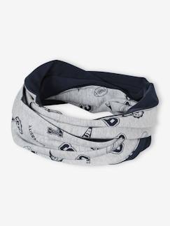 Snood réversible garçon imprimé rock/chiné - vertbaudet enfant Garçon-Accessoires-Bonnet, écharpe, gants-Snood réversible garçon imprimé rock/chiné