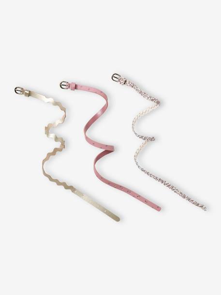 Lot de 3 fines ceintures fantaisie fille - vertbaudet enfant Fille-Accessoires-Ceinture-Lot de 3 fines ceintures fantaisie fille