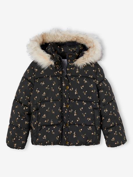 Doudoune à capuche fille doublée maille polaire - vertbaudet enfant Fille-Manteau, veste-Doudoune à capuche fille doublée maille polaire