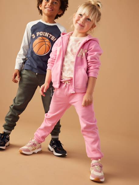 Pantalon jogging en molleton fille ceinture paperbag - vertbaudet enfant Fille-Collection sport-Pantalon jogging en molleton fille ceinture paperbag