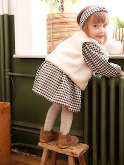 Ensemble 3 pièces bébé robe vichy + gilet + bandeau - vertbaudet enfant Bébé-Ensemble-Ensemble 3 pièces bébé robe vichy + gilet + bandeau
