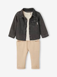 Ensemble chemise + tee-shirt + pantalon Bébé - vertbaudet enfant Ensemble chemise + tee-shirt + pantalon Bébé - vertbaudet enfant