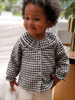 Blouse vichy à collerette bébé fille - vertbaudet enfant Bébé-Chemise, blouse-Blouse vichy à collerette bébé fille