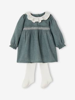 Ensemble de Noël bébé robe à collerette + collant - vertbaudet enfant Bébé-Ensemble-Ensemble de Noël bébé robe à collerette + collant