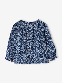 Blouse à fleurs en gaze de coton bébé fille - vertbaudet enfant Bébé-Chemise, blouse-Blouse à fleurs en gaze de coton bébé fille