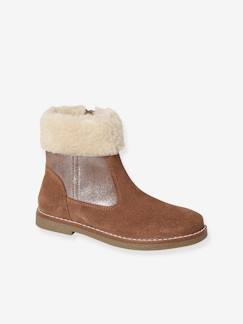 Boots fourrées et zippées fille - vertbaudet enfant Chaussures-Chaussures fille 23-38-Boots fourrées et zippées fille