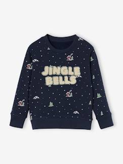 Jungen Sweatshirt mit Weihnachtsprint aus Frottee - vertbaudet enfant -Jungen Sweatshirt mit Weihnachtsprint aus Frottee