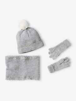 Set muts snood handschoenen/handschoenen zonder vingers meisjes - vertbaudet enfant Meisje-Accessoires-Meisjesmuts, sjaal, handschoenen-Set muts snood handschoenen/handschoenen zonder vingers meisjes