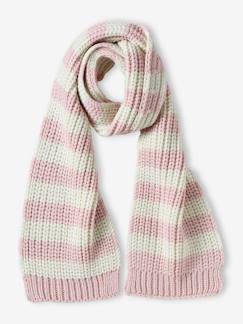 Gestreepte meisjessjaal - vertbaudet enfant Meisje-Accessoires-Meisjesmuts, sjaal, handschoenen-Gestreepte meisjessjaal