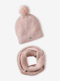 Set met muts en snood meisjes - vertbaudet enfant Meisje-Accessoires-Meisjesmuts, sjaal, handschoenen-Set met muts en snood meisjes
