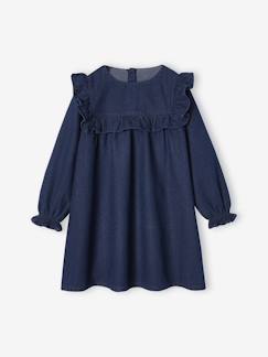 Robe à volants en denim léger fille - vertbaudet enfant Robe à volants en denim léger fille - vertbaudet enfant