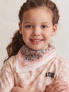 Sjaal met bloemenprint voor meisjes - vertbaudet enfant Meisje-Accessoires-Meisjesmuts, sjaal, handschoenen-Sjaal met bloemenprint voor meisjes