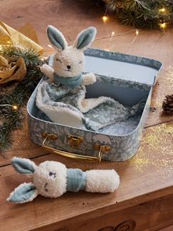 Doudou plat lapin personnalisable + hochet en mallette - vertbaudet enfant Doudou plat lapin personnalisable + hochet en mallette - vertbaudet enfant