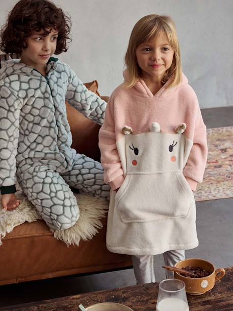 Peignoir plaid à capuche licorne fille - vertbaudet enfant Fille-Pyjama, surpyjama-Peignoir plaid à capuche licorne fille