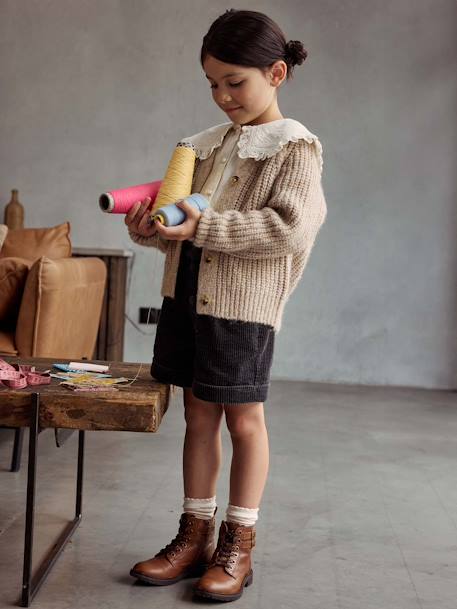 Short velours taille élastiquée - vertbaudet enfant Fille-Short-Short velours taille élastiquée
