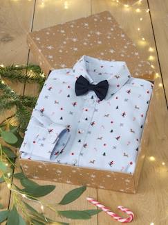 Coffret de Noël chemise imprimée et son noeud pap' garçon - vertbaudet enfant Garçon-Chemise-Coffret de Noël chemise imprimée et son noeud pap' garçon