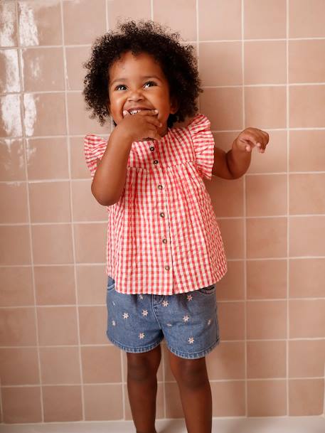 Short en denim brodé bébé - vertbaudet enfant Short en denim brodé bébé - vertbaudet enfant