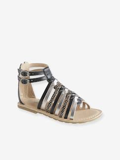 Leren meisjessandalen - vertbaudet enfant Schoenen-Meisje shoenen 23-38-Sandalen-Leren meisjessandalen