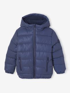 Fleecegevoerde jongensjas met capuchon, reflecterend effect en vulling van gerecyclede vezels - vertbaudet enfant