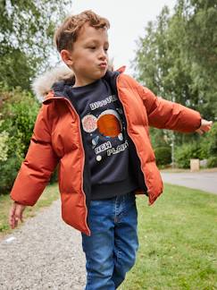 Donsjack met capuchon, fleecevoering en wanten of handschoenen - vertbaudet enfant
