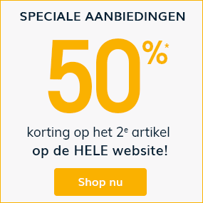 50%* korting op het 2e artikel op de hele website!