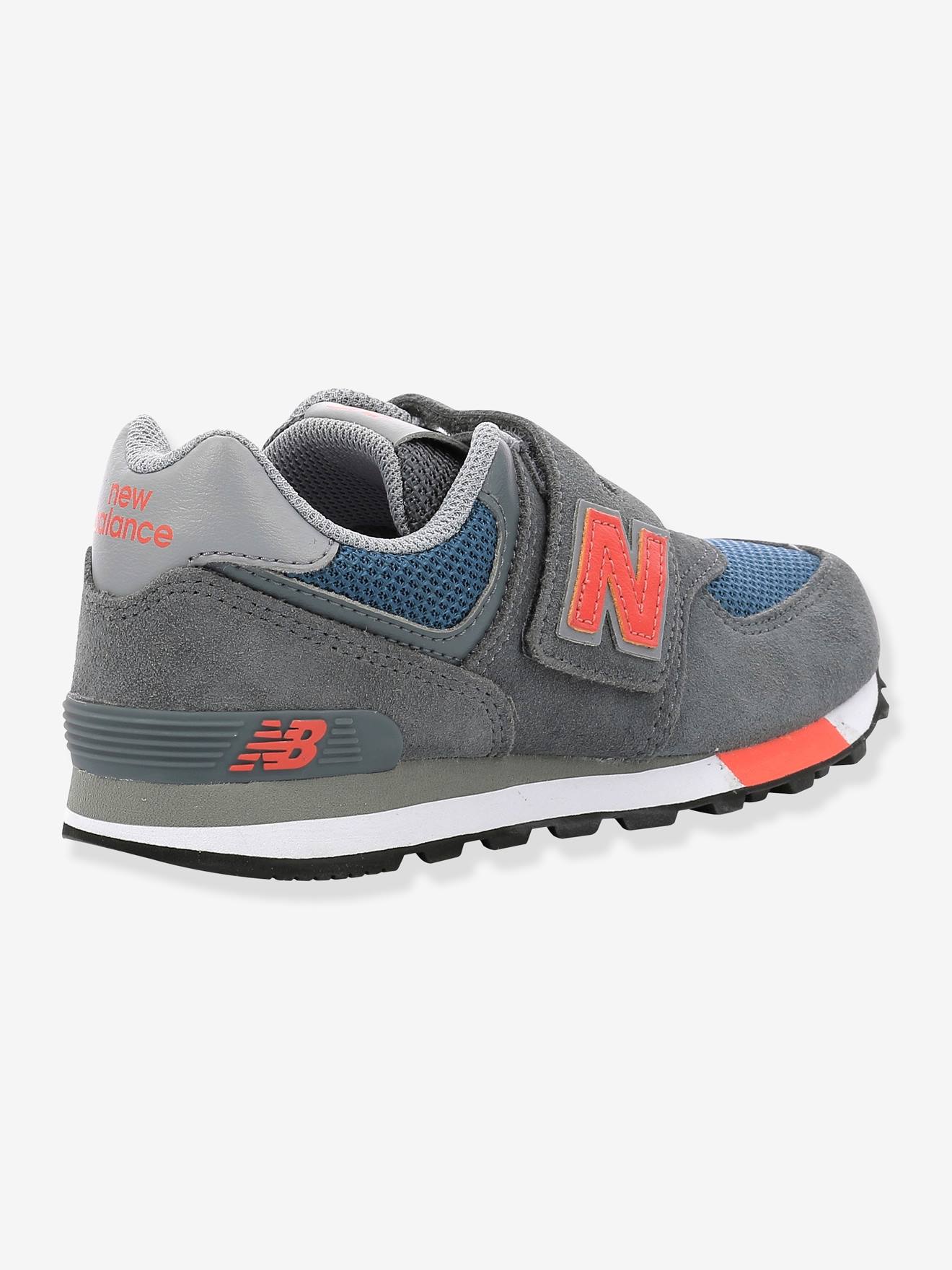 Leren sneakers met klittenband voor jongens 574 NEW BALANCE - grijs,  Schoenen