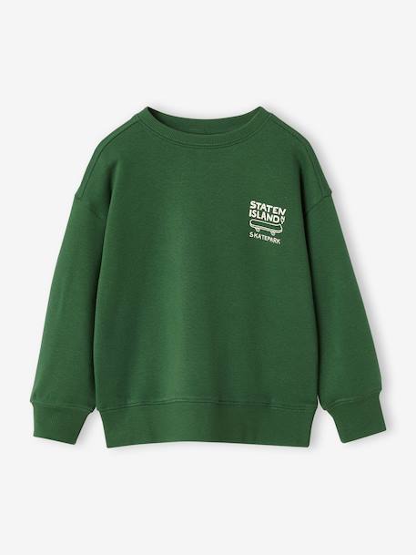 Sweat couleur motif poitrine Basics garçon pistache+rouge+vert - vertbaudet enfant 