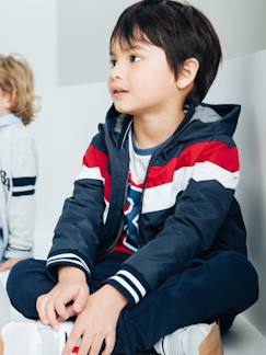 Jongens-Mantel, jas-Colorblock jongenssweater met capuchon