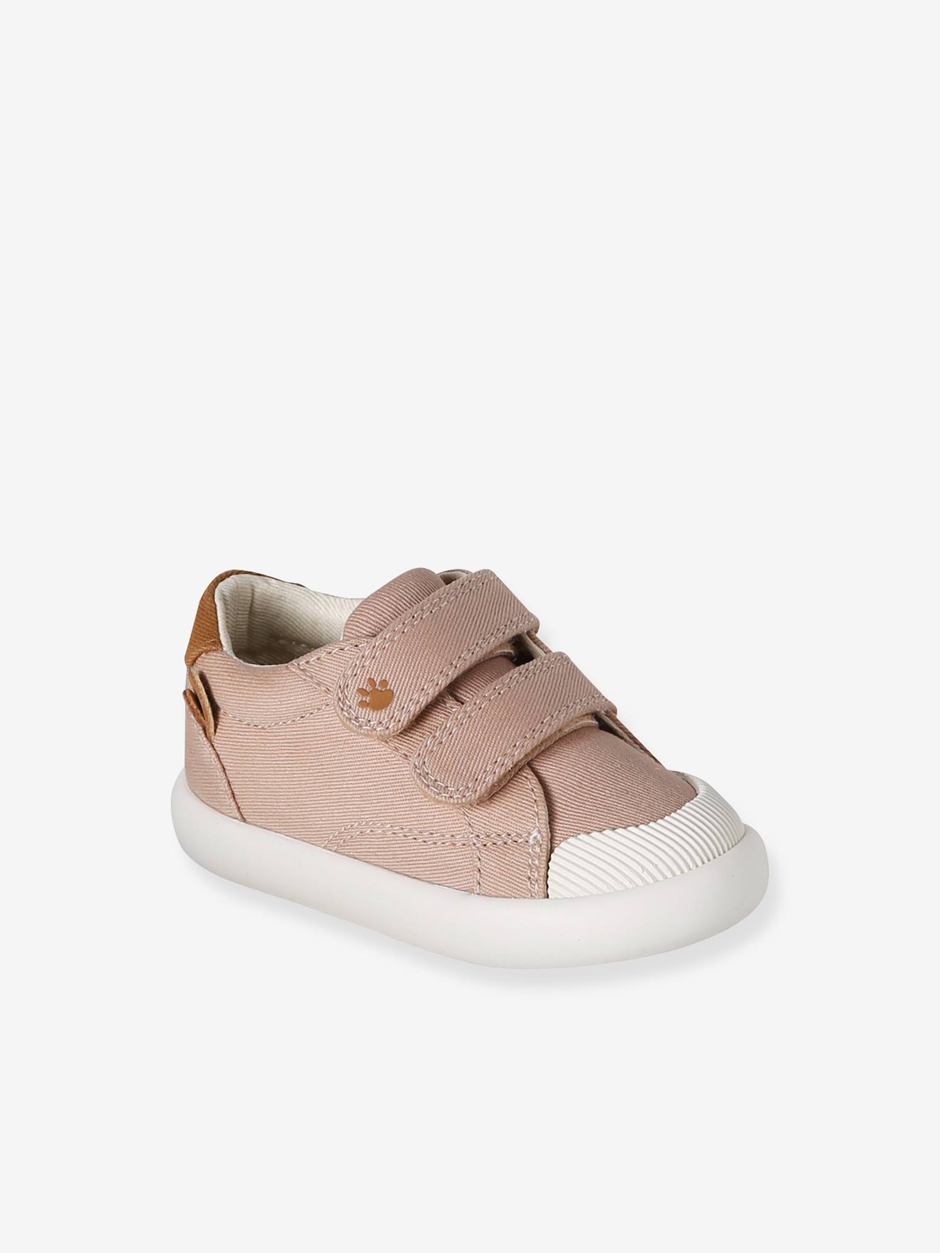 Vertbaudet Stoffen Sneakers Met Klittenband Babyjongen Beige, Bedrukt