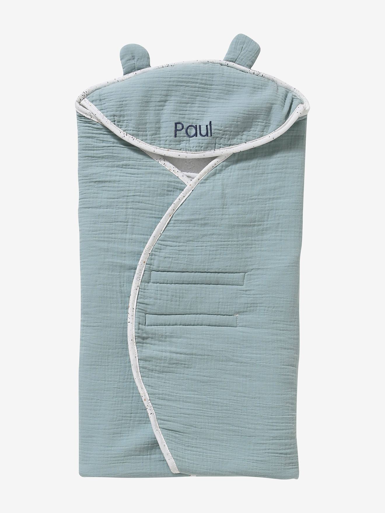 Vertbaudet Plaid Met Capuchon Voor Maxi-cosi Zeegroen