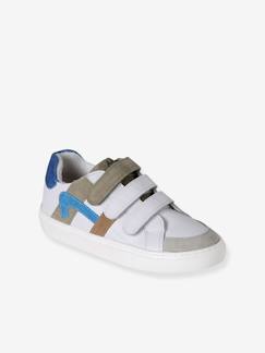 Baskets enfant garçon cuir à scratchs  - vertbaudet enfant