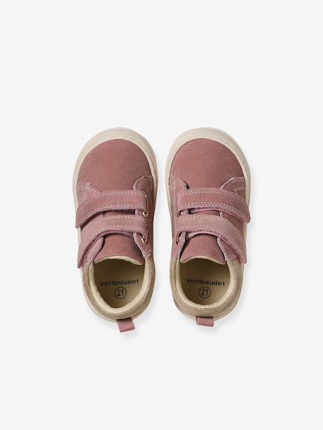 Zachte lederen baby-slofjes voor de eerste stapjes beige, bedrukt+blauw, bedrukt+brons+goud+goudgeel+groen, bedrukt+oudroze+roze (poederkleur)+roze, bedrukt+rozen+turquoiseblauw+veel roze+zachtpaars - vertbaudet enfant 