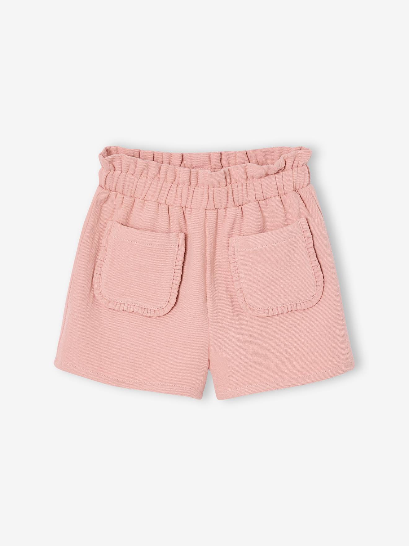 Vertbaudet Paper Bag Short Voor Meisjes Van Twill Roze (poederkleur)