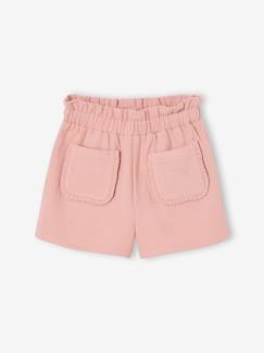Meisje-Paper bag short voor meisjes van twill