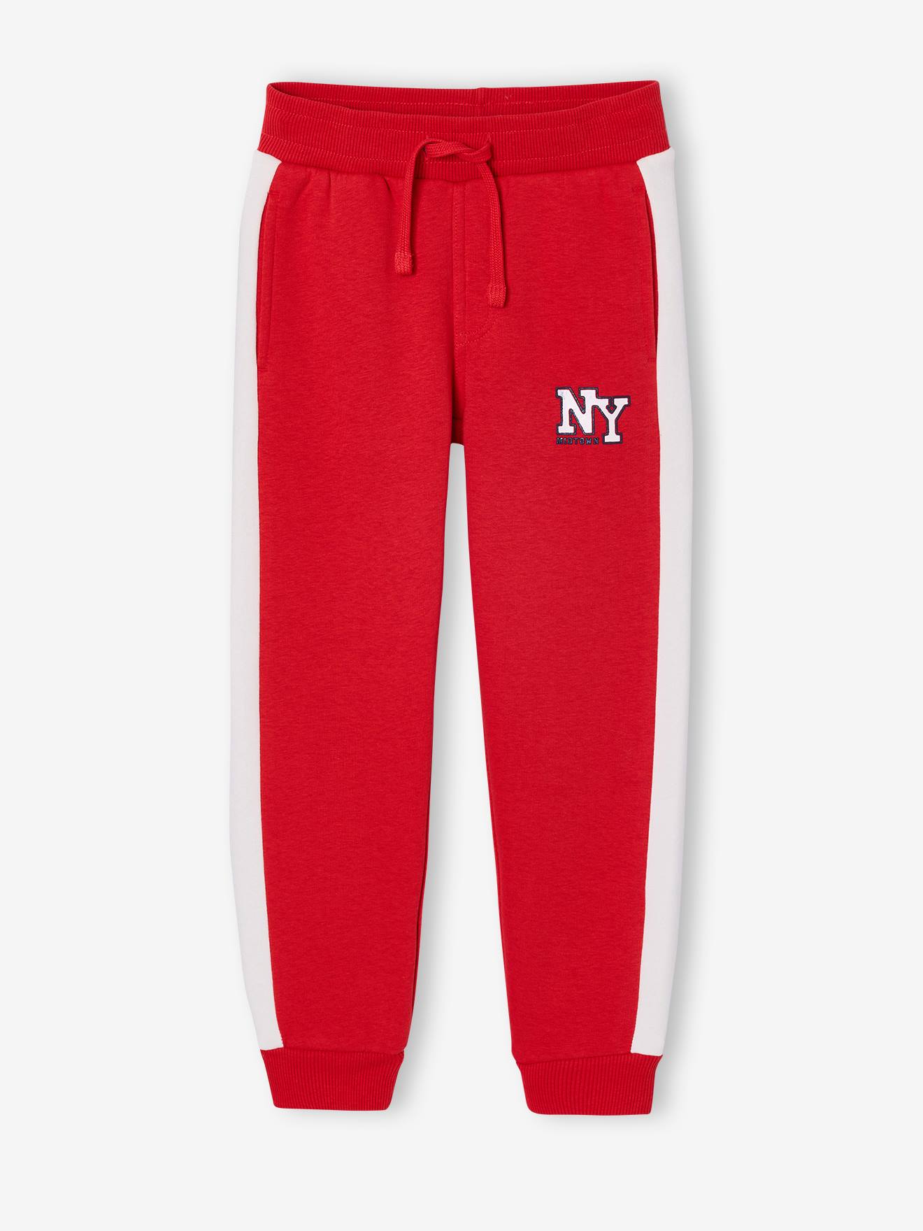 Vertbaudet Joggingbroek Voor Jongens Met Een Band Aan De Zijkant Rood