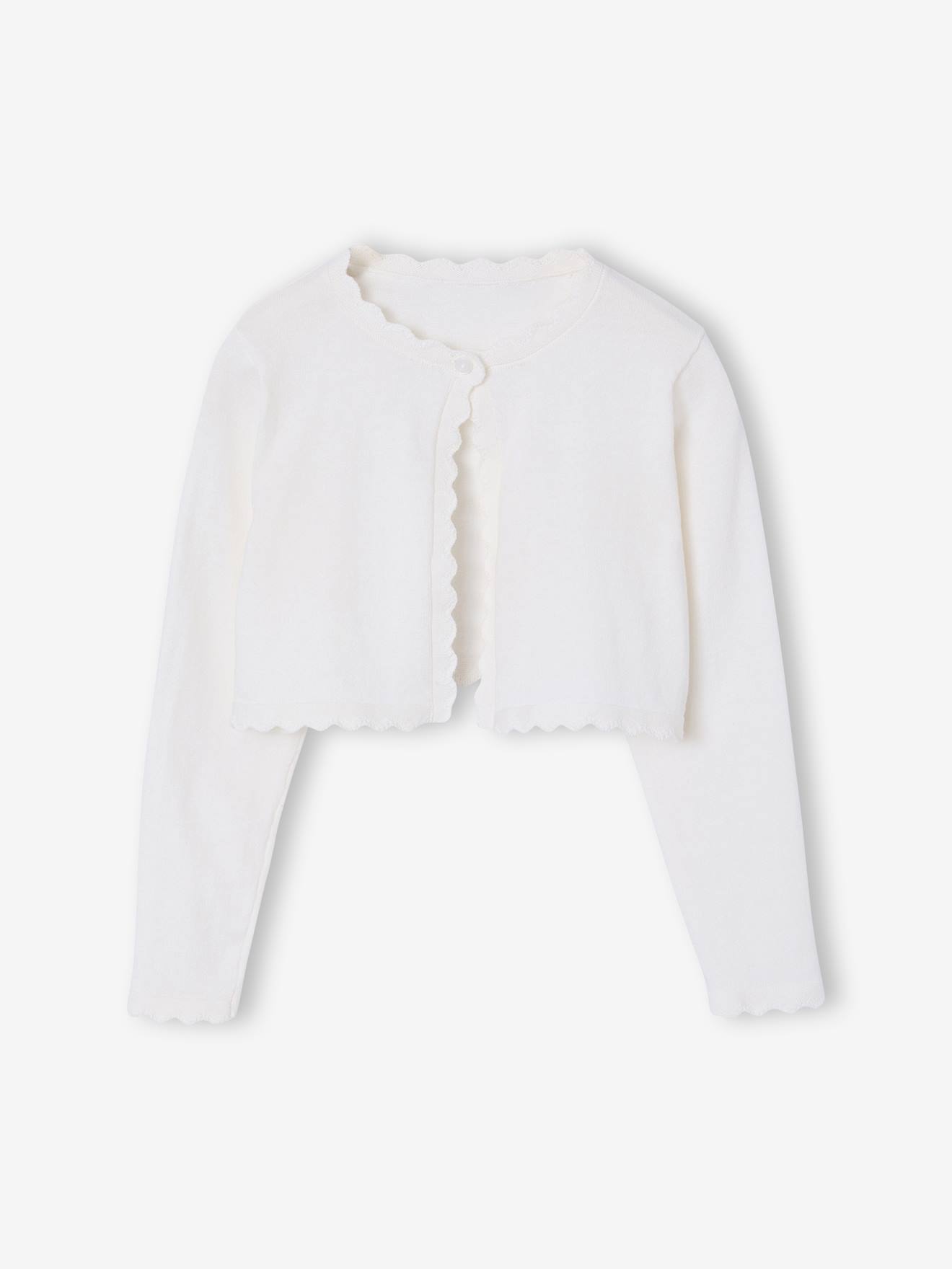 Vertbaudet Bolero Voor Meisjes Met Een Praktische Opening Wit