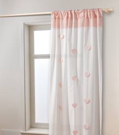 Linge de maison et décoration-Rideau tamisant guirlande coeurs