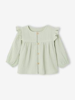 -Babyblouse van katoengaas met ruches