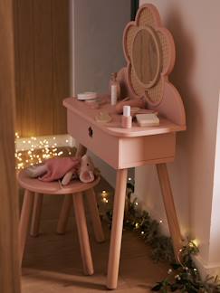 Slaapkamer en Opbergoplossingen-Rieten kaptafel + accessoires in FSC® hout