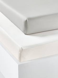 Linge de maison et décoration-Lot de 2 draps-housses enfant en coton recyclé
