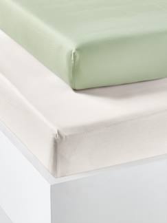 -Lot de 2 draps-housses enfant en coton recyclé