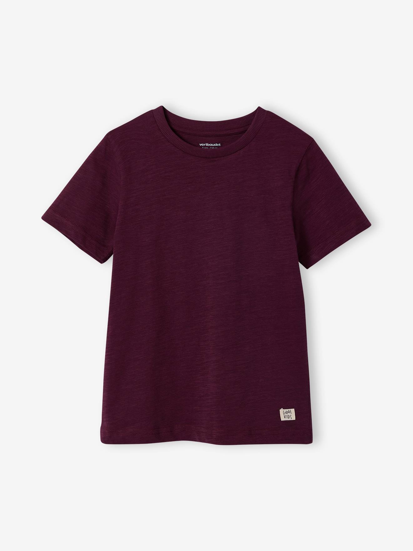 Vertbaudet Personaliseerbare Gekleurd Jongensshirt Met Korte Mouwen Aubergine