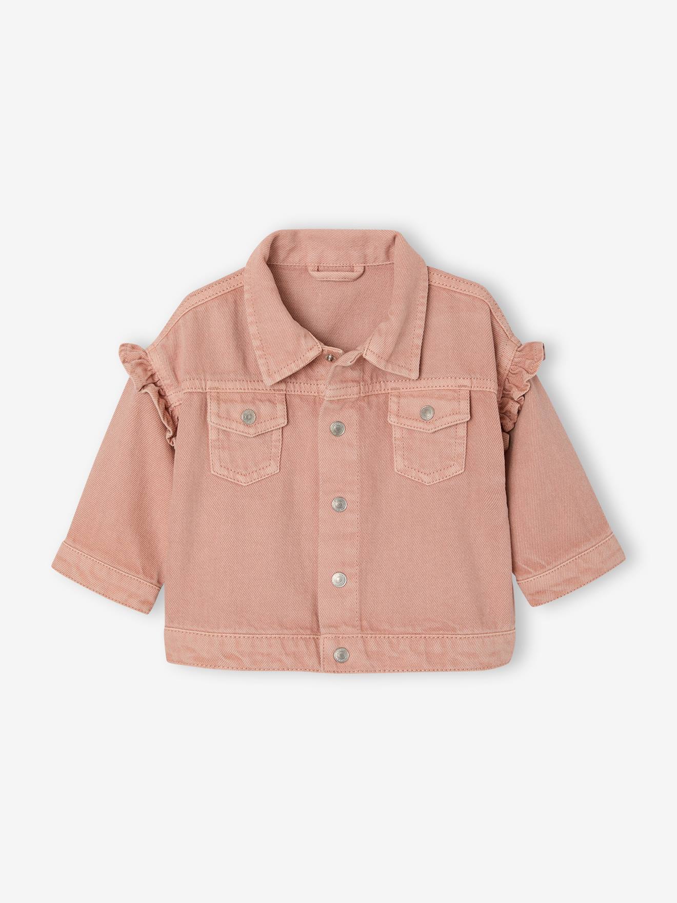 Vertbaudet Jas Baby Meisjes Met Ruches Roze (poederkleur)