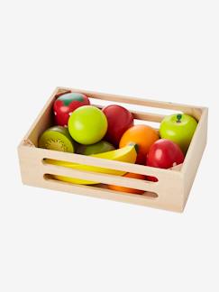 Speelgoed-Imitatiespelletjes-Houten krat met houten fruit voor het diner