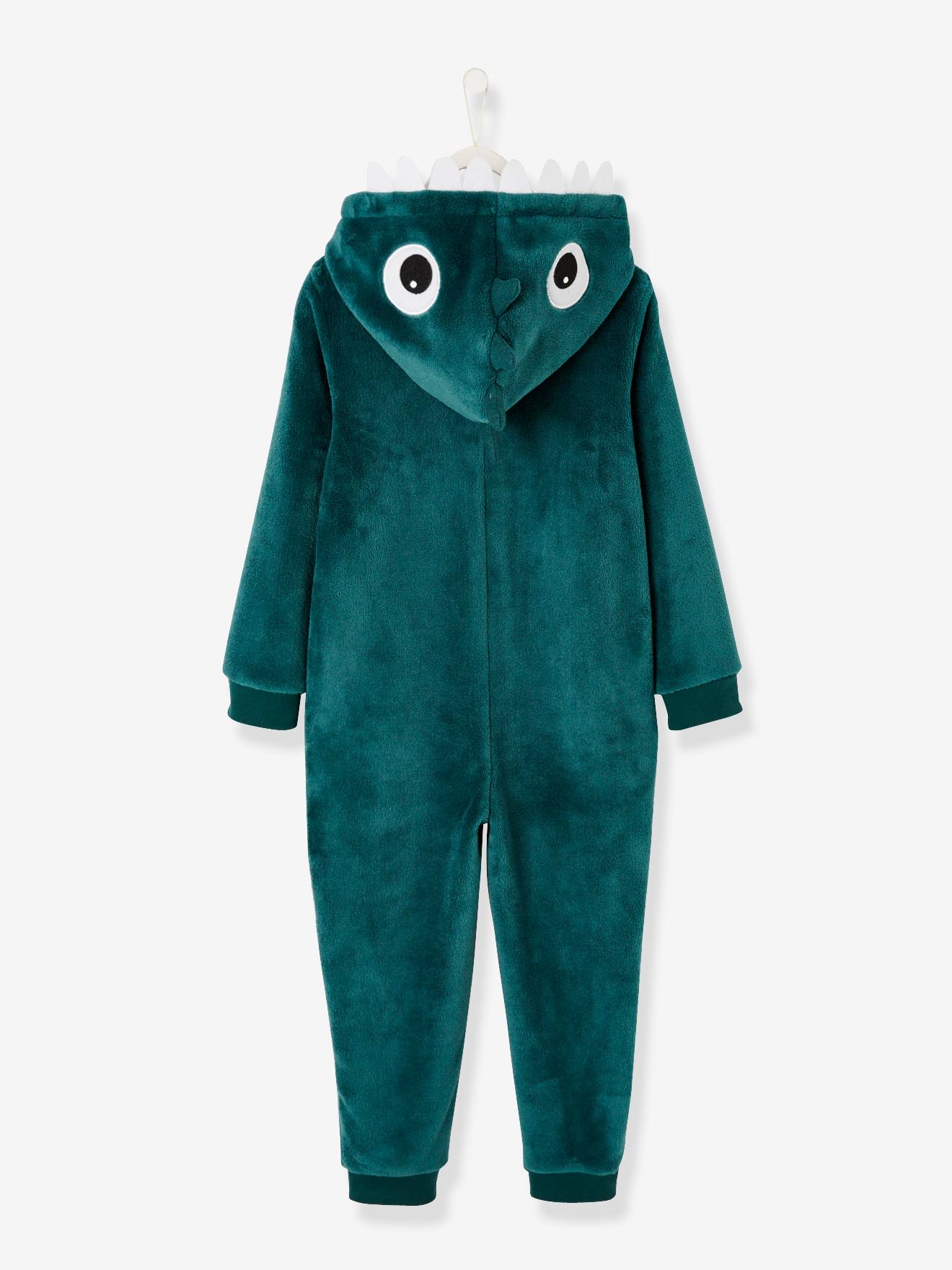 Vertbaudet Jumpsuit Dinosaurus Effen Donkergroen