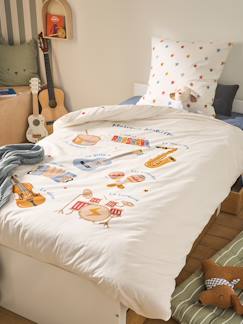 Linge de maison et décoration-Linge de lit enfant-Parure housse de couette + taie d'oreiller enfant MUSIQUE LEXIQUE avec coton recyclé